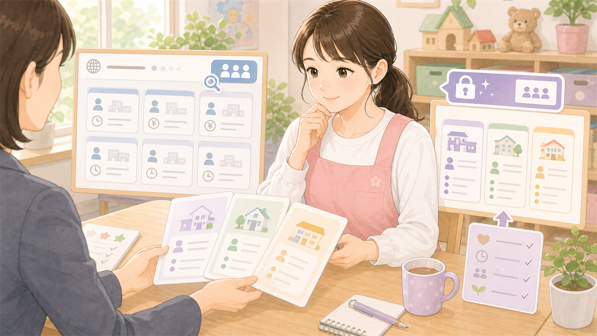 保育士の非公開求人とはの内容を整理した保育士向けイラスト